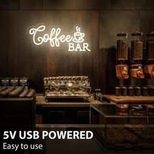 1 Stück Neon-Schild für Kaffeebar, LED-Schild Kaffeetasse, hängendes kommerzielles Wandkunst-Schild für Kaffeebar, USB-betriebenes helles Kaffee-Schild für Kaffeebar, Café, Kaffee-Ecke, Restaurant