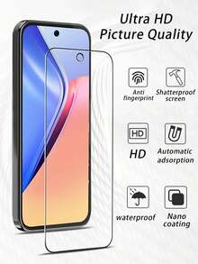 Bộ 3 miếng dán màn hình cường lực độ cứng 9H, tương thích với dòng 3/4/5/6/7/8/9/10/10 Pro/10 Pro XL, độ phân giải cao, không bọt khí, dễ dàng lắp đặt, tiện lợi mang theo. - Trong sáng - Xem 2