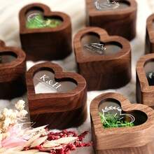 Custom Wooden Wedding Ceremony Ring Box With Clear Acrylic Cover, Personalized Engraved Engagement Proposal Holder, Two-Slot Ring Holder,Multi-Functional,Durable,Ornamental,Reusable,Exquisite,Stylish,High-Quality,Colorful,Modern,Custom,Personalized,Unique,Ideal Gifts For Him,Ideal Gifts For Her,Boyfriend,Dad,Girlfriend,Mom,Family,Friends,Tea Room,Home,Garden,Office,For Anniversaries,For Valentine's Day,For Mother's Day,For Birthdays,For Father's Day,For Graduation,For Weddings,For Housewarming,Customized Wedding Crafts