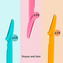 Eyebrow Razor Eyew Razor 54 Pcs Eyew Razors Wit Safety Cover Face Razor  Women And Man Smoots Away Peac Fuzz Ea To Use Eyew Knife  Trimming And Saping Eyews 3 Colors - như hình ảnh - Xem 4