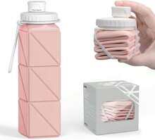 Collapsible Water Bottles, Portable Lightweight Reusable Leak-Proof  Silicone Foldable Water Bottle For Travel Hiking Camping Gym Outdoor Activities Sports,Detachable For Dishwasher,9744248