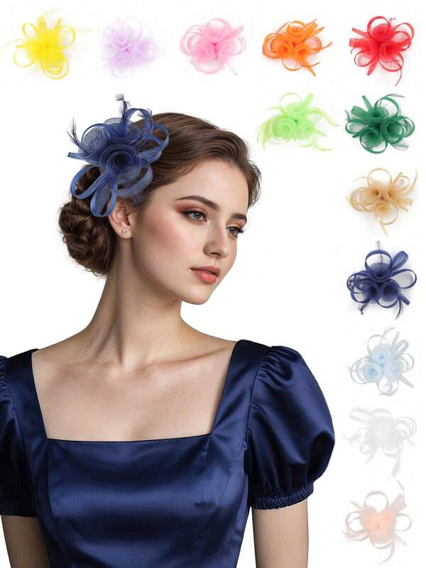 1pc Fascinators Headband Women's Tea Party Hat Kentucky Derby Hats Cocktail Wedding Bridal Fascinators Headband Clip For Women Girl Birthday Mother's Day Gift Halloween