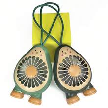 1 pieza Ventilador mini portátil de mano con ajuste de 2 velocidades, con diseño de aguacate, recargable por USB, ideal para exteriores, hogar, oficina y dormitorio, color verde - Verde oscuro - Ver 12