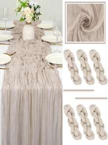 1/6/8/10 buc, șervețel de masă din tifon, 10 picioare (aproximativ 3 m), față de masă roz-maro, potrivită pentru mese, material din șifon, 35 x 118 inci (aproximativ 90 x 300 cm), șervețel de masă boem, decor rustic, șervețel transparent, potrivit pentru nuntă, ziua de naștere, petrecere de mireasă (roz-maro)