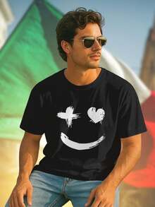 Maglietta Uomo Cross Heart Smile Stile Giovane Moda Estiva Cotone Morbido Casual Idea Regalo Offerta Speciale Sconto Qualità Comfort  Imperdibile Fashion Top Bestseller
