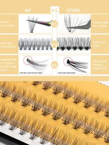 60簇单根睫毛簇 10D 6~15mm 自然妆效单根假睫毛 纤细持久睫毛延长 适合派对 睫毛自然簇 黑白盒随机发货。睫毛簇，睫毛簇，单根睫毛，睫毛，假睫毛 - C - 查看 4