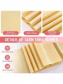 Pink And Gold Disposable Plastic Tablecloth And Satin Tablecloth Set, 137 X 274cm Tablecloth, 28 X 274cm Tablecloth, Suitable For Weddings, Graduation Birthdays - Pink - View 7