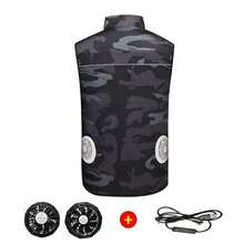 Camouflage Cooling Vest | Dual Fans, Essential For Construction Site/Outdoor Work To Beat The Heat, Powered By Power Bank (Power Bank Not Included) - Multicolor - View 10