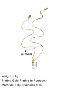 1pc Stainless Steel Bohemian Style Fish Decor Necklace, French Fashion Delicate Stainless Steel High-End Niche Vintage Small Fish Pendant For Women - Necklace - View 24