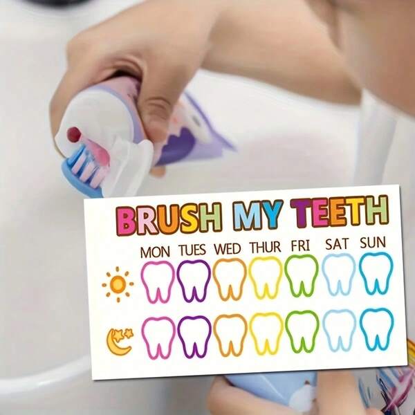 10/25/50 بطاقة ملونة لتتبع عادة تنظيف الأسنان للمراهقين - أداة تحفيز رعاية الأسنان ممتعة مع أنماط واضحة ، مصنوعة من ورق متين ، رائعة لأهداف تنظيف الأسنان وتذكيرات الصحة الفموية