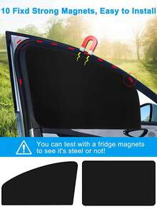 Easypie Selection 2片装磁吸式汽车车窗遮阳帘 - 通用型遮阳帘，有效阻挡紫外线并提供隐私，适合露营/午睡，适用于大多数车型