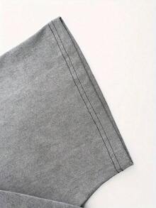 230G Double-Sided Washed, Oversized Shoulder, Washed Printed T-Shirt 230g, High-Quality Batik Cotton Retro Fashion Brand T-Shirt, A Certain Thickness Suitable For Summer T-Shirts, Holiday Gifts. Breathable Comfortable Soft Top - 深灰色 - 查看 4