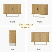 mteryoing Home Sideboard Buffet Cabinet With Storage, 47" Mid Century Modern Accent Cabinet, Sliding Door Entryway Small Storage Cabinets For Kitchen, Living Room, Entryway - 橡木 - 查看 7