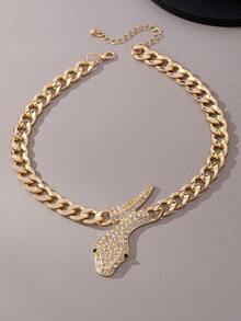 Men's Necklace - Hip Hop Punk Necklace With Fashionable Chain And Snake Head (Excluding Gift Box)