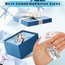 20PCS Acrylic Photo Frame Keychain | Clear Blank Rectangle Picture Holder | DIY Keyring For Men Women Craft Projects - Multicolor - View 4