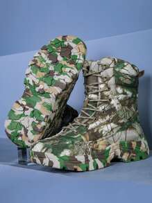 (300+Sold) Men's Outdoor Hiking Boots, High-Quality Mountaineering Boots, Durable Anti-Slip Hiking Shoes, Training Boots, Snow Boots, Couples Models, Men's Tall Boots, Men's Outdoor Hiking Shoes, Men's Sports & Outdoor Hiking Boots, Sports & Casual Shoes, Green Shoes, Khaki Shoes, Men's Riding Boots, Suitable For Cold Weather In Autumn/Winter, Outdoor Camping, Photography, Cycling, Hunting, Exploration, Wear-Resistant Anti-Slip All-Terrain Grip, Size 39-47 (Asymmetrical Pattern) - Army Green - View 4