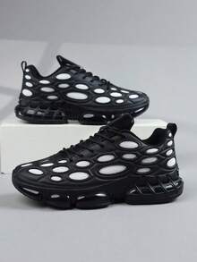 Zapatos deportivos casuales para hombres con diseño de malla transpirable, zapatos casuales versátiles de moda multicolor para parejas para primavera/verano, zapatos de malla cómodos de corte bajo con cordones, zapatos de malla transpirables y antitranspirantes con suela gruesa para uso diario, viajes de vacaciones y paseos, tenis de pareja para hombres