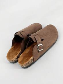 Men's Casual Slippers, Fashion Unisex Slip-On Slides, Non-Slip Durable Solid Color Indoor/Outdoor Men's Sandals, Soft Cork Footbed Comfortable For Outdoor, Office Wear, Spring/Summer Couple Style