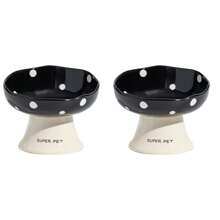 shuo ni mao yi Cat Bowl Ceramic Cat Food Bowl Dog Bowl Food Bowl Cat Bowl Rice Bowl High Footed Dog Drinking Bowl Diagonal Mouth Large Bowl Pet Specific