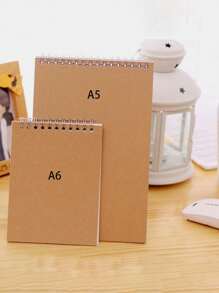 2pcs/1pc A6, A5, A4, 16K, 8K 60-Page Sketchbook, Plain Minimalist Sketch Pad, Sketch Board, Doodle Pad, DIY Painting Book, Drawing Board, Watercolor Painting Book, Hardcover Kraft Paper, Student Doodle Pad, Kraft Paper Spiral Notebook, Blank Sketchpad Suitable For Sketching, Drawing, Drafting,For School Supplies,Back To School