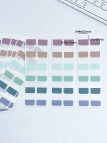 Book Annotation Supplies, 10sheets Sticky Notes Set With Ruler For Index Tabs Page Markers 60 Colors Indexing Posted Classified Memo Writing Post Bookmarks Transparent Color Fluorescent Index Stick A Label, Gifts For Friends On Halloween And Christmas - Multicolor - View 11