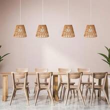 1pc/2pcs Handmade Woven Rattan Lamp Shade, Rattan Bell Lamp Shade, Suitable For Table Lamp, Pendant Light Fixtures, Easy Installation