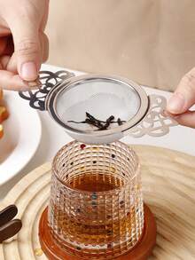 مصفاة شاي من الفولاذ المقاوم للصدأ 304 قطعة واحدة، منقي أوراق الشاي، منخل إبريق الشاي - بتصميم دانتيل سميك، مثالي للتحضير، مناسب للاستخدام في المطبخ وغرفة الطعام - متعدد الألوان - مشاهدة 7