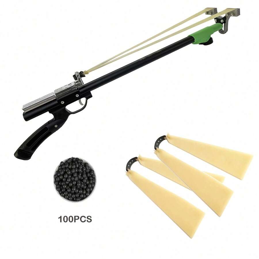 Stainless Steel Powerful Metal Slingshot - Black, Ergonomic Handle, Precise Trigger, Suitable For Outdoor Hunting And Jungle Exploration, Outdoor Hunting Equipment | Modern Slingshot | Durable Structure, No Manual - Súng cao su dạng ống lồng - Xem 1