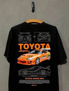Men's Black Supra Orange T-Shirt Unisex Blouse - màu đen - Xem 1