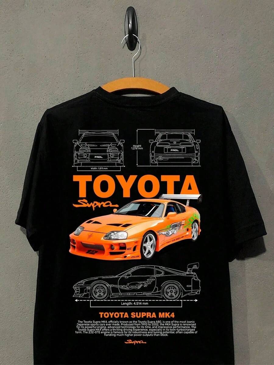 Men's Black Supra Orange T-Shirt Unisex Blouse - màu đen - Xem 1