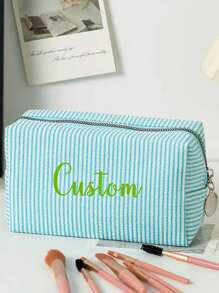 定制伴娘化妆包，女孩刺绣化妆包，大容量化妆包，伴娘婚礼礼物，化妆品收纳盒，印花化妆包，化妆包，伴娘化妆包，伴娘礼物，女士礼物，个性化定制文字，带名字的个性化化妆包 - 彩色 - 查看 6