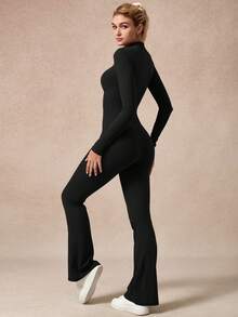 NcmRyu 1 件女式运动连体衣、瑜伽连体衣塑身衣 - 黑色 - 查看 8