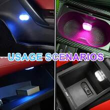 CyberDyer 2 szt. bezprzewodowe oświetlenie wewnętrzne LED do samochodu, 2 kolory oświetlenia wewnętrznego z 6 jasnymi koralikami LED, przenośna, ładowalna przez USB, dotykowa lampka nocna LED do wnętrza samochodu, dekoracja, akcesoria samochodowe, regały, szafki nocne, szafy