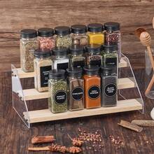 48 Glass Spice Jars With 576 Labels-Spice Jars With Black Metal Caps, 4oz Empty Square Spice Containers With Shaker Lids, Funnel, Chalk Pen, Seasoning Bottles For Spice Rack, Drawer, Cabinet - 24 - 查看 11