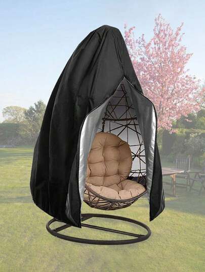 1 pieza Funda impermeable con cremallera para silla colgante de exterior con forma de cáscara de huevo, hecha de tela Oxford 210D