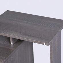 Bakaji 書桌配有布藝抽屜、頂架、書櫃和拉出式鍵盤托架、工作台、電腦支架、MDF 木材、家庭辦公家具、兒童臥室 - 灰色 - 查看 4