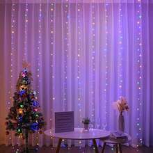 2m USB Curtain String Lights, 8 Modes LED Lights For Christmas, Wedding, Bedroom, Birthday Party, Indoor Window Decor, Holiday Atmosphere Lighting Home Decor Christmas Decorations Room Decor Winter Christmas Decorations Home Christmas Gifts Christmas Decor