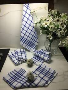 Made In Turkey - 4-Pack Dimy White German Napkin Kitchen Dish Towels 50x70 Cm - White - View 1