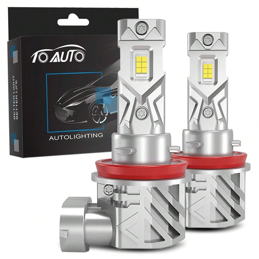 TOAUTO 2 件装 50W 15000LM H11 LED 灯泡 Canbus 9005 HB3 9006 HB4 9012 HIR2 车头灯雾灯 CSP 适用于汽车二极管灯白色 6000K - 白色 - 查看 1