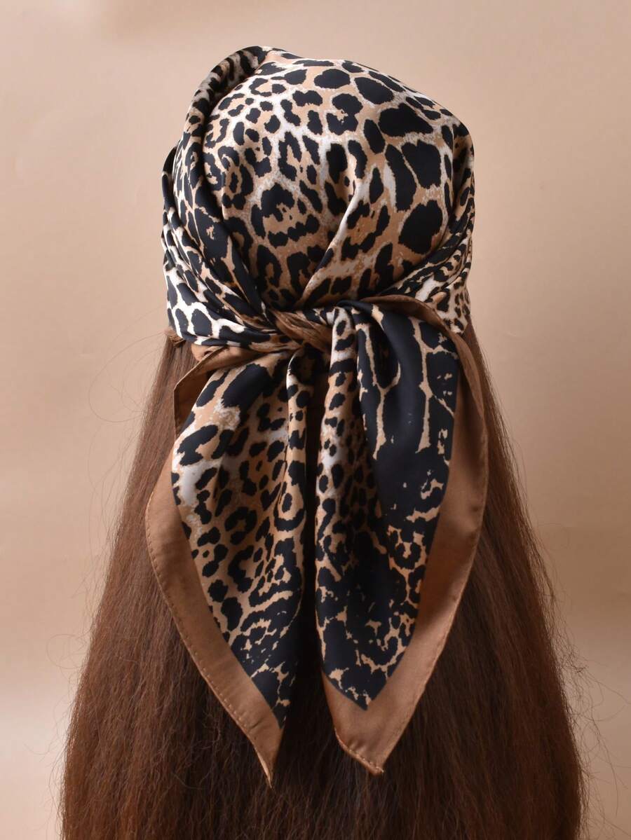 1 Stück Leoparden-Muster Modeschal Bandana, Bohemien Stil Stirnband/Haarband für Frauen, ideal um Ihr Aussehen für Kleid, Strand, Urlaub zu verbessern