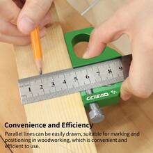 1 件木工方形划线器 - 钢尺定位块铝合金 - 45/60/90 度角划线器线标记规用于尺子定位器木工木工划线器测量工具 - 綠色 - 查看 4