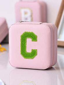 1 件多功能 Ins 风格便携式珠宝收纳盒，带拉链，天鹅绒和 PU 材质，多层，可容纳戒指、耳环、项链和其他配饰，适合女士返校收纳整理器旅行必需品返校宿舍收纳秋季装饰 - 粉色 - 查看 27