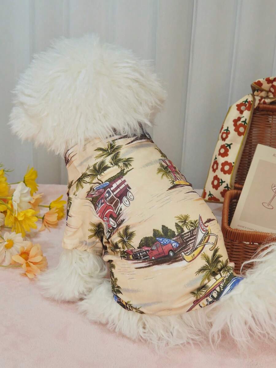 Dog Hawaiian Style Summer Shirt, Pet Outdoor Wear