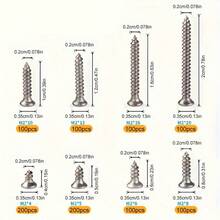 1000pcs/ Box M2 Screws Sets Stainless Steel Self Tapping Screw Assortment Kit Wood Nail - Silver - View 10