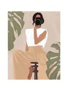 An Adult Digital Oil Painting Kit For Beginners,A Woman Holding A Camera Oil Painting Kit, Diy Home Decorative Art Paintings, The Best Gift Wall Paintings16x20inch