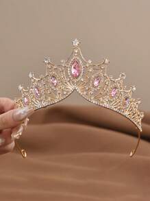 1pc Elegant Vintage Royal Style Rhinestone Tiara Crown, Suitable For Party, Birthday, Photo Shoot, Flower Girl, Children's Gift, Fashionable & Graceful Kids Hair Accessory