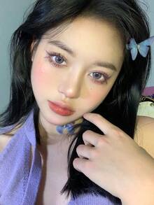 JeweLens 1pair Colored Contact Lenses Bueatiful Pupil Color Circle Lens Natural Coloured Contacts - Mauve Purple - View 4