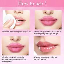 20pcs Hydrating Lip Sleeping Mask & 5 Moisturizing Gel Lip Masks With Hyaluronic Acid & Resveratrol – Deep Moisture For Chapped Skin With A Soft, Glossy Finish - 粉色 - 查看 5