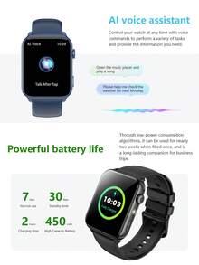 BLACKVIEW Smart Watch R30 Max Global Version 1.91 Inch  Screen 450mAh Battery 280*320 Resolution 1ATM Waterproof Bluetooth Calling Support Over 100+ Sports Mode Al Voice Assistant Support Multiple Languages Multi-Health Functions Compatible With IOS/Android - Black - View 8