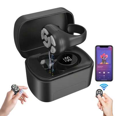 Trådlös Bluetooth-fjärrkontroll med fingertopp, Bluetooth-selfieklicker med kort videotelefon, appklickare, uppladdningsbar fjärrkontroll för scrollringkamera, lämplig för sommarsemester, resor, trådlös slutare för bärbar kamera